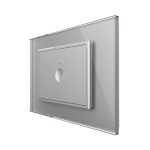 Intrerupator simplu cu touch Livolo cu rama din sticla, protocol ZigBee, standard Italian - Serie noua, gri, VL-FC1Z-3IP-15