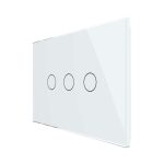 Intrerupator triplu cu touch Livolo din sticla, standard Italian, protocol ZigBee - Serie noua, alb, VL-FC3Z-3G-11