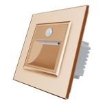 Lampa de veghe LED Livolo cu rama din sticla, Senzor miscare incorporat, auriu, VL-782800511-13