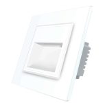 Lampa de veghe LED Livolo cu rama din sticla, alb, VL-FCL1-2WP-11