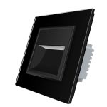 Lampa de veghe LED Livolo cu rama din sticla, negru, VL-FCL1-2BP-12