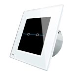 Intrerupator dublu cu touch Livolo din sticla - Seria R, alb, VL-R702-31