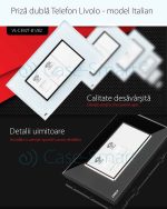 Priza dubla Telefon Livolo cu rama din sticla - standard italian, negru, VL-C392T-82 - imagine 2