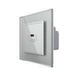 Priza USB Tip C Livolo cu Rama din Sticla, gri, VL-FCUC-2IP-15