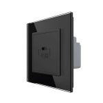 Priza USB Tip C Livolo cu Rama din Sticla, negru, VL-FCUC-2BP-12