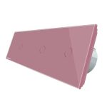Intrerupator triplu cu touch Livolo din sticla, roz, VL-C701/C701/C701-17