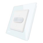 Intrerupator senzor de miscare PIR Livolo cu rama din sticla, alb, VL-FCU-2WP-11