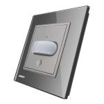 Intrerupator senzor de miscare PIR Livolo cu rama din sticla, gri, VL-FCU-2IP-15