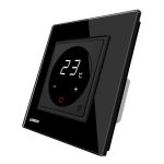 Termostat Livolo pentru sisteme de incalzire electrice, negru, VL-FCQ1-2BPS72-12