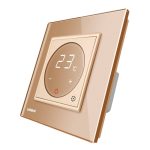 Termostat Livolo pentru sisteme de incalzire electrice, auriu, VL-FCQ1-2APS72-13