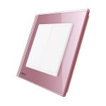 Priza blank/goala Livolo cu rama din sticla, roz, VL-C792K-17