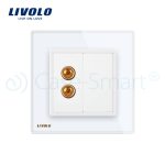 Priza redare sunet LIVOLO cu rama din sticla, alb, C7-91A-11 - imagine 3