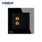 Priza redare sunet LIVOLO cu rama din sticla, negru, C7-91A-12 - imagine 2