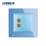 Priza redare sunet LIVOLO cu rama din sticla, albastru, C7-91A-19 - imagine 2