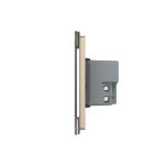 Intrerupator cvadruplu cap scara / cap cruce cu touch Livolo din sticla, standard Italian, protocol ZigBee - Serie noua, auriu, VL-FC4SZ-3G-13 - imagine 2