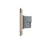 Intrerupator cvadruplu cap scara / cap cruce cu touch Livolo cu rama din sticla, standard Italian - Serie noua, auriu, VL-FC4S-3AP-13 - imagine 2