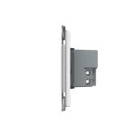 Intrerupator cvadruplu cap scara / cap cruce cu touch Livolo cu rama din sticla, standard Italian, protocol ZigBee - Serie noua, alb, VL-FC4SZ-3WP-11 - imagine 2
