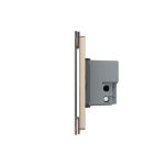 Intrerupator cvadruplu cu touch Livolo din sticla, standard Italian, protocol ZigBee - Serie noua, auriu, VL-FC4Z-3G-13 - imagine 2