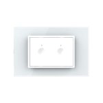 Intrerupator dublu wireless cu touch Livolo cu rama din sticla, standard Italian - Serie noua, alb, VL-FC2R-3WP-11 - imagine 2