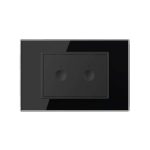 Intrerupator dublu wireless cu touch Livolo cu rama din sticla, standard Italian - Serie noua, negru, VL-FC2R-3BP-12 - imagine 2