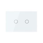 Intrerupator cu variator dublu cu touch Livolo din sticla, standard Italian, protocol ZigBee - Serie noua, alb, VL-FC2D1Z-3G-11 - imagine 2