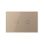 Intrerupator cu variator dublu cu touch Livolo din sticla, standard Italian, protocol ZigBee - Serie noua, auriu, VL-FC2D1Z-3G-13 - imagine 2