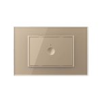 Intrerupator simplu cap scara / cap cruce cu touch Livolo cu rama din sticla, standard Italian, protocol ZigBee - Serie noua, auriu, VL-FC1SZ-3AP-13 - imagine 2