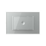Intrerupator simplu cap scara / cap cruce cu touch Livolo cu rama din sticla, standard Italian, protocol ZigBee - Serie noua, gri, VL-FC1SZ-3IP-15 - imagine 2