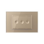 Intrerupator triplu cu touch Livolo cu rama din sticla, protocol ZigBee, standard Italian - Serie noua, auriu, VL-FC3Z-3AP-13 - imagine 2