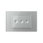 Intrerupator triplu cu touch Livolo cu rama din sticla, protocol ZigBee, standard Italian - Serie noua, gri, VL-FC3Z-3IP-15 - imagine 2