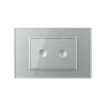 Intrerupator dublu cu touch Livolo cu rama din sticla, protocol ZigBee, standard Italian - Serie noua, gri, VL-FC2Z-3IP-15 - imagine 2