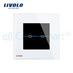 Intrerupator dublu cu touch Livolo din sticla - Seria R, alb, VL-R702-31 - imagine 4
