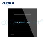 Intrerupator dublu cu touch Livolo din sticla - Seria R, negru, VL-R702-32 - imagine 2