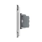 Priza simpla cu blank Livolo cu rama din sticla 3M, standard Italian, Serie noua, alb, VL-C9-C1EU-11 - imagine 2