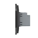 Priza USB Tip C Livolo cu Rama din Sticla, negru, VL-FCUC-2BP-12 - imagine 2