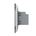 Priza USB Tip C Livolo cu Rama din Sticla, gri, VL-FCUC-2IP-15 - imagine 2
