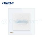 Intrerupator senzor de miscare PIR Livolo cu rama din sticla, alb, VL-FCU-2WP-11 - imagine 2