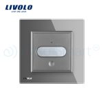 Intrerupator senzor de miscare PIR Livolo cu rama din sticla, gri, VL-FCU-2IP-15 - imagine 2
