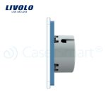 Intrerupator dublu + dublu cu touch Livolo din sticla, albastru, VL-C702/C702-19 - imagine 2