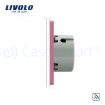 Intrerupator dublu + dublu cu touch Wireless Livolo din sticla, roz, VL-C702R/C702R-17 - imagine 2