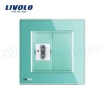 Priza simpla HDMI Livolo cu rama din sticla, verde, VL-C791HD-18 - imagine 2