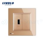 Priza USB Livolo cu rama din sticla, auriu, VL-C791USB-13 - imagine 2