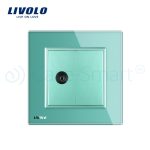 Priza simpla TV Livolo cu rama din sticla, verde, VL-C791V-18 - imagine 2