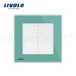 Priza blank/goala Livolo cu rama din sticla, verde, VL-C792K-18 - imagine 2
