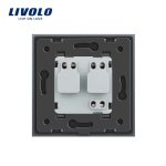 Priza simpla Livolo cu rama din sticla si capac de protectie rezistent la apa, gri, VL-C7C1EUWF-15 - imagine 2