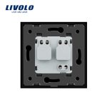 Priza simpla Livolo cu rama din sticla si capac de protectie rezistent la apa, negru, VL-C7C1EUWF-12 - imagine 2