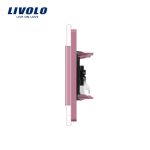 Priza redare sunet LIVOLO cu rama din sticla, roz, C7-91A-17 - imagine 3