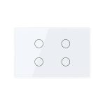 Intrerupator cvadruplu cap scara / cap cruce cu touch Livolo din sticla, standard Italian, protocol ZigBee - Serie noua, alb, VL-FC4SZ-3G-11 - imagine 3