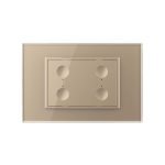 Intrerupator cvadruplu cap scara / cap cruce wireless cu touch Livolo cu rama din sticla, standard Italian - Serie noua, auriu, VL-FC4SR-3AP-13 - imagine 3