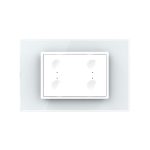 Intrerupator cvadruplu cap scara / cap cruce cu touch Livolo cu rama din sticla, standard Italian - Serie noua, alb, VL-FC4S-3WP-11 - imagine 3